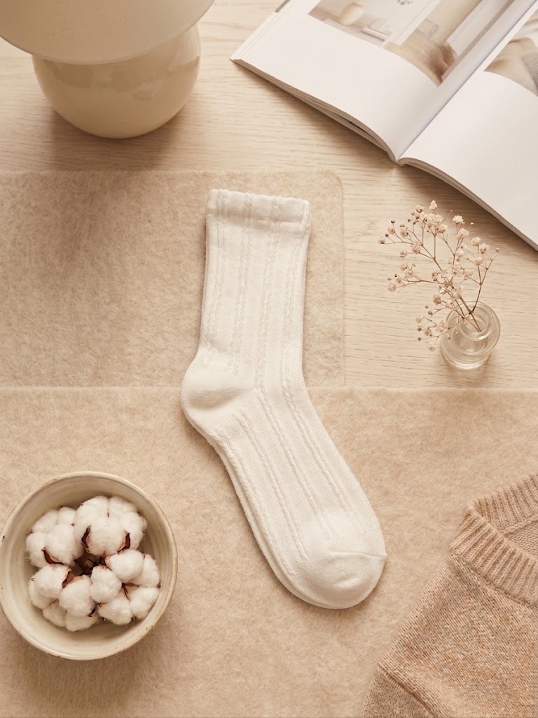 Korean Ribbed Classic Women's High Crew Socks