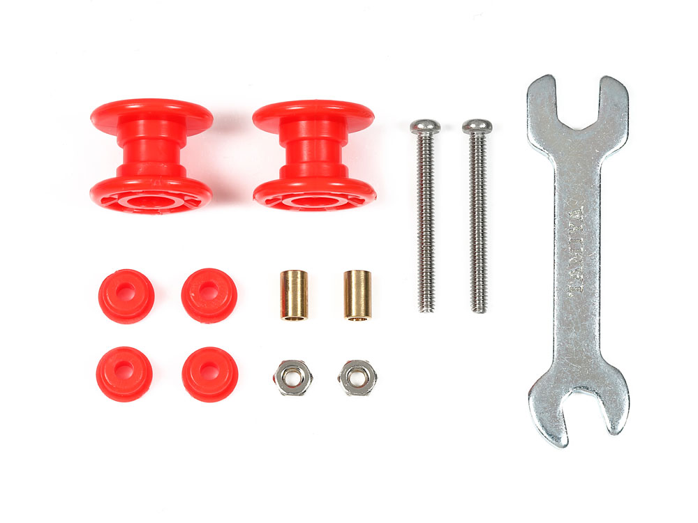 LOW FRICTION PLASTIC DOUBLE ROLLERS (RED/13-13mm)