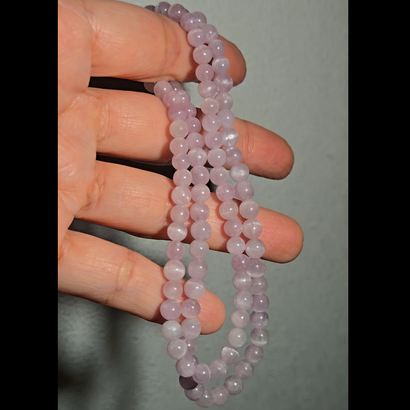 Cat's eye pink kunzite bead necklace - JW128