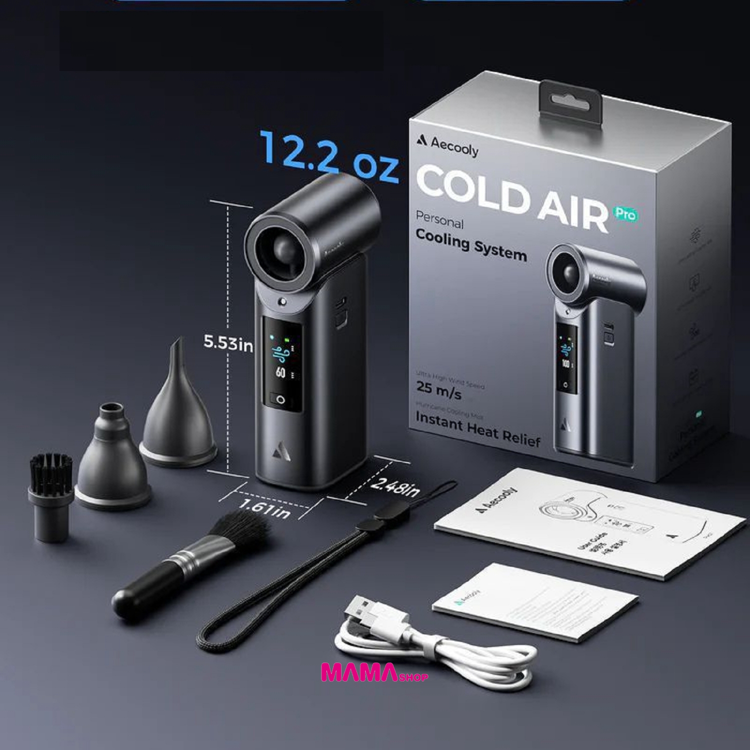 *2026 德國紅點獎*Aecooly Cold Air Pro氣動冰霧超高速風炮 PM01- 灰色