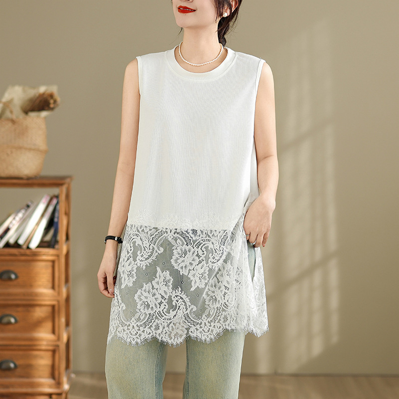 $98件。✨2026流行蕾絲拼接中長款背心✨