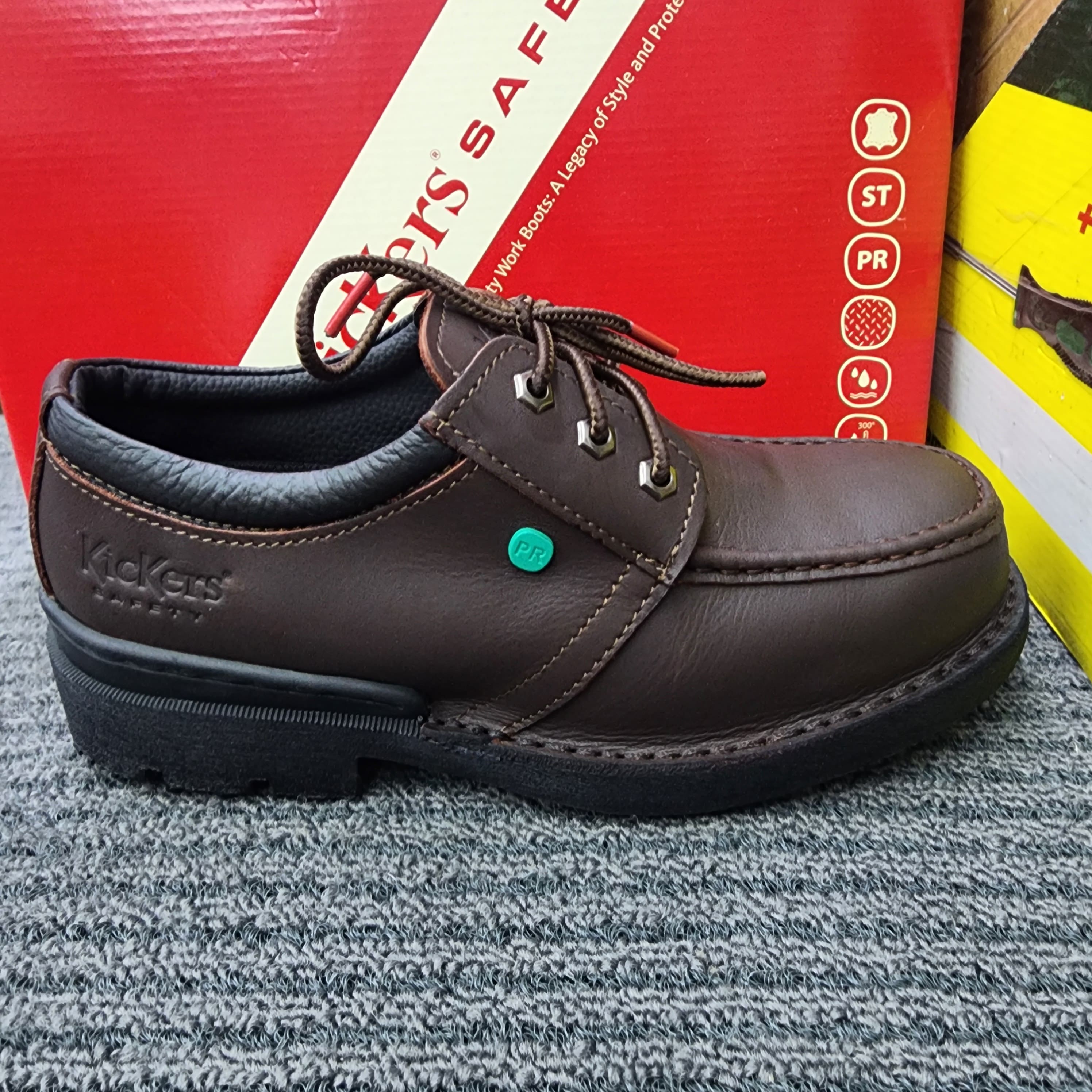  ️KICKERS SAFETY 604 SIRIM DOSH SAFETY SHOES LOW CUT LACE MAROON KASUT KESELAMATAN