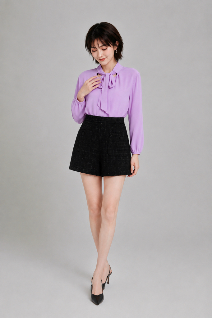 2219 Textured High-Waist Tailored Shorts