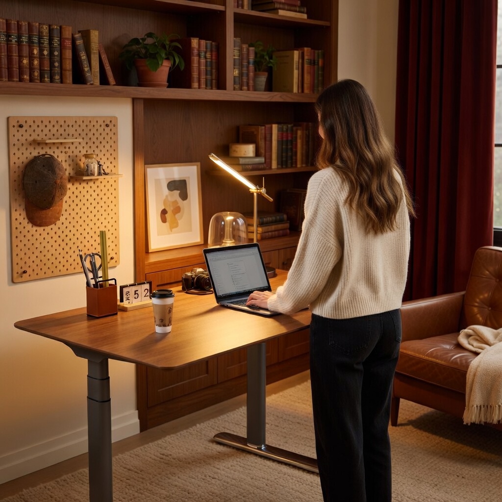 Owen Dual Motors Electric Standing Desk - Elliptical Shape Column