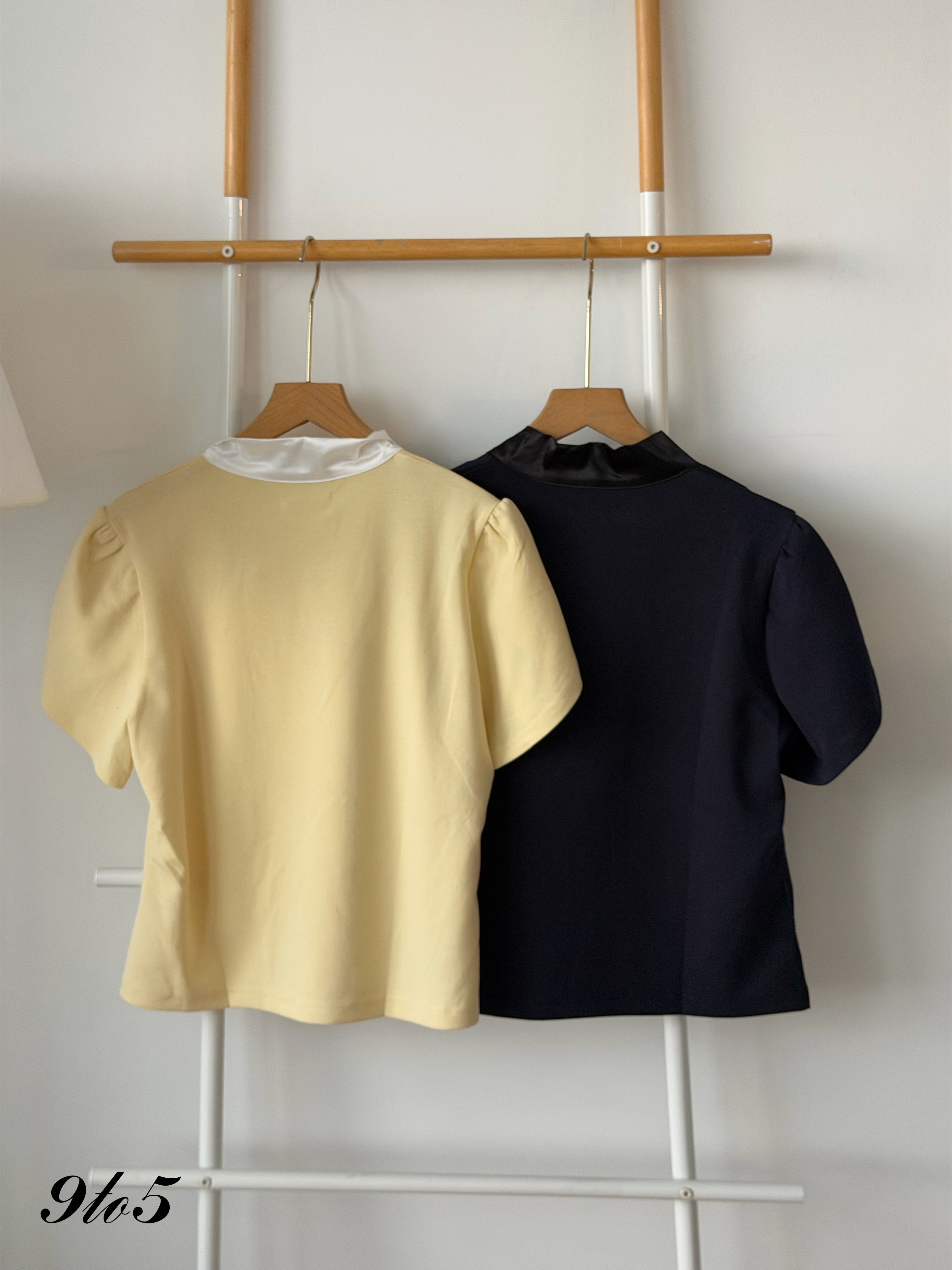 T4472 Tie-Neck Puff Sleeve Blouse - 3 Colors 