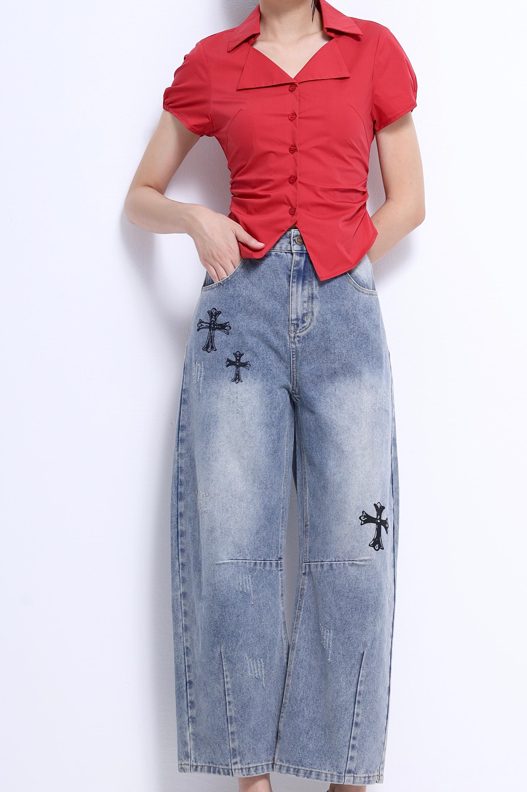 CP1679 CROSS LOGO INITIAL JEAN PANT