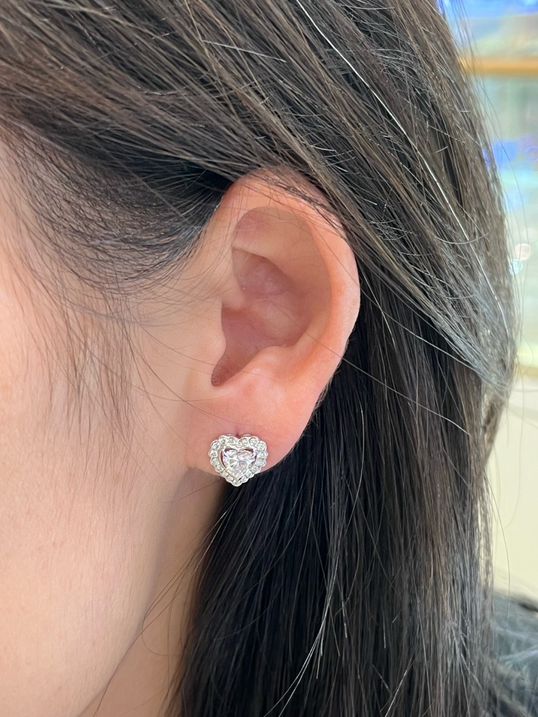 18K培育鑽石耳環