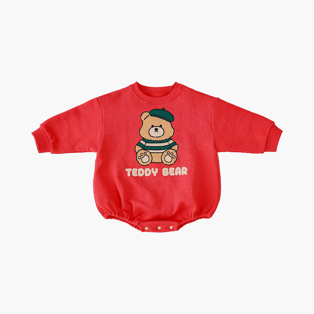 UBMOM 2023 Winter Teddy Series Berry Teddy 連身衣-紅色