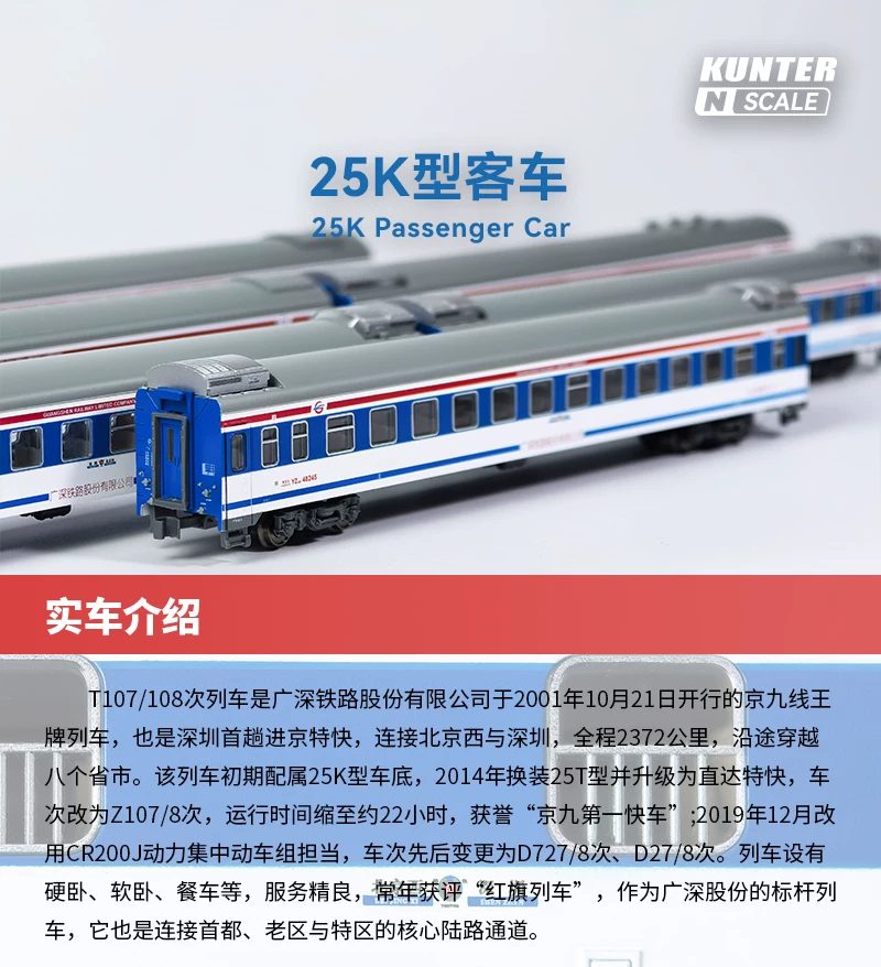 Kunter 京深25K特快列車 T107/T108次14輛編組