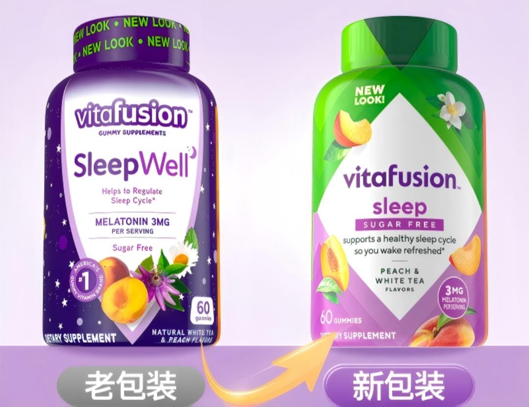$95樽。2樽起$88樽。新版 美國🇺🇸Vitafusion SleepWell 褪黑素片睡眠咀嚼軟糖60粒（桃子味