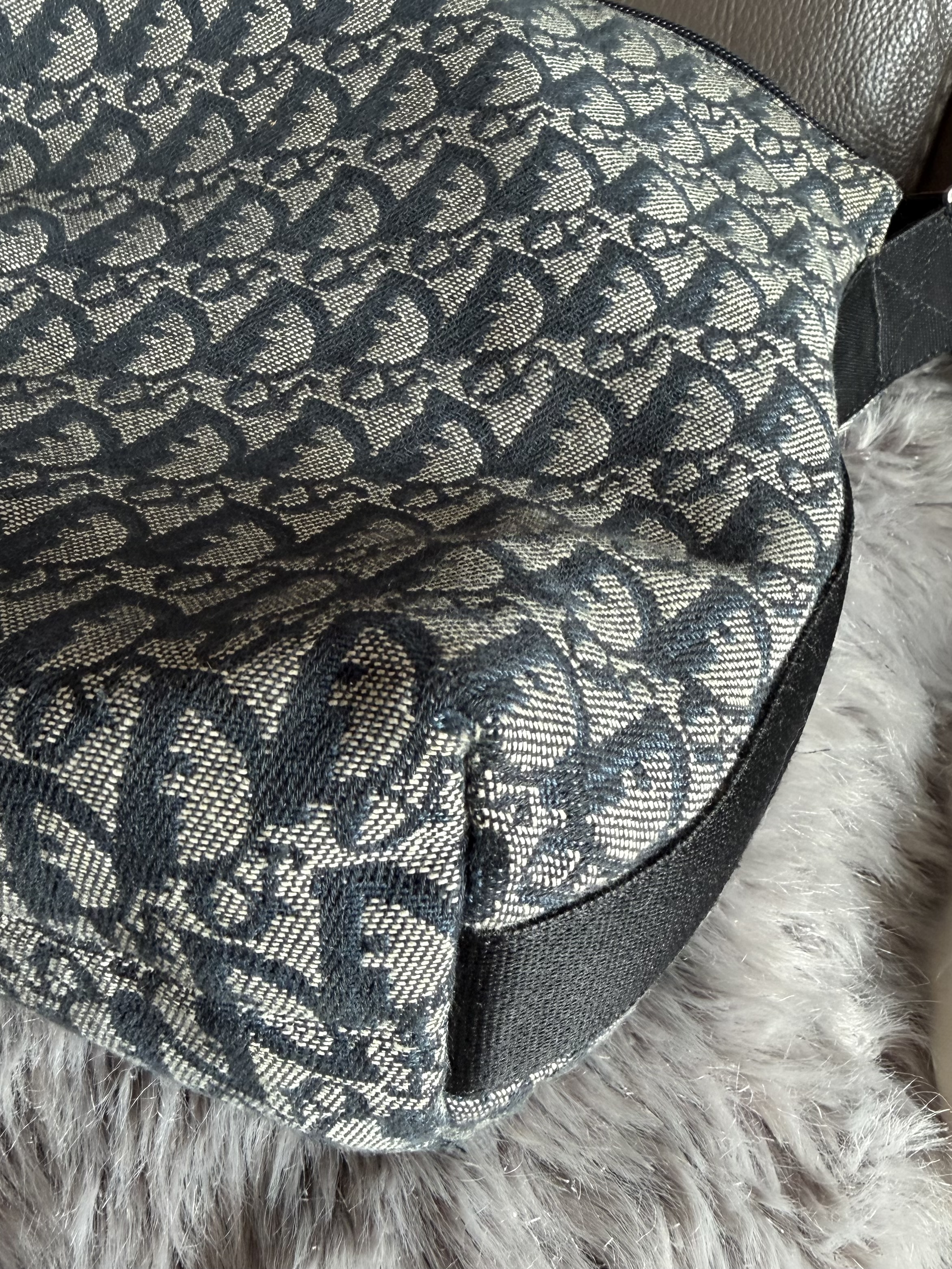 vintage dior navy monogram messenger bag