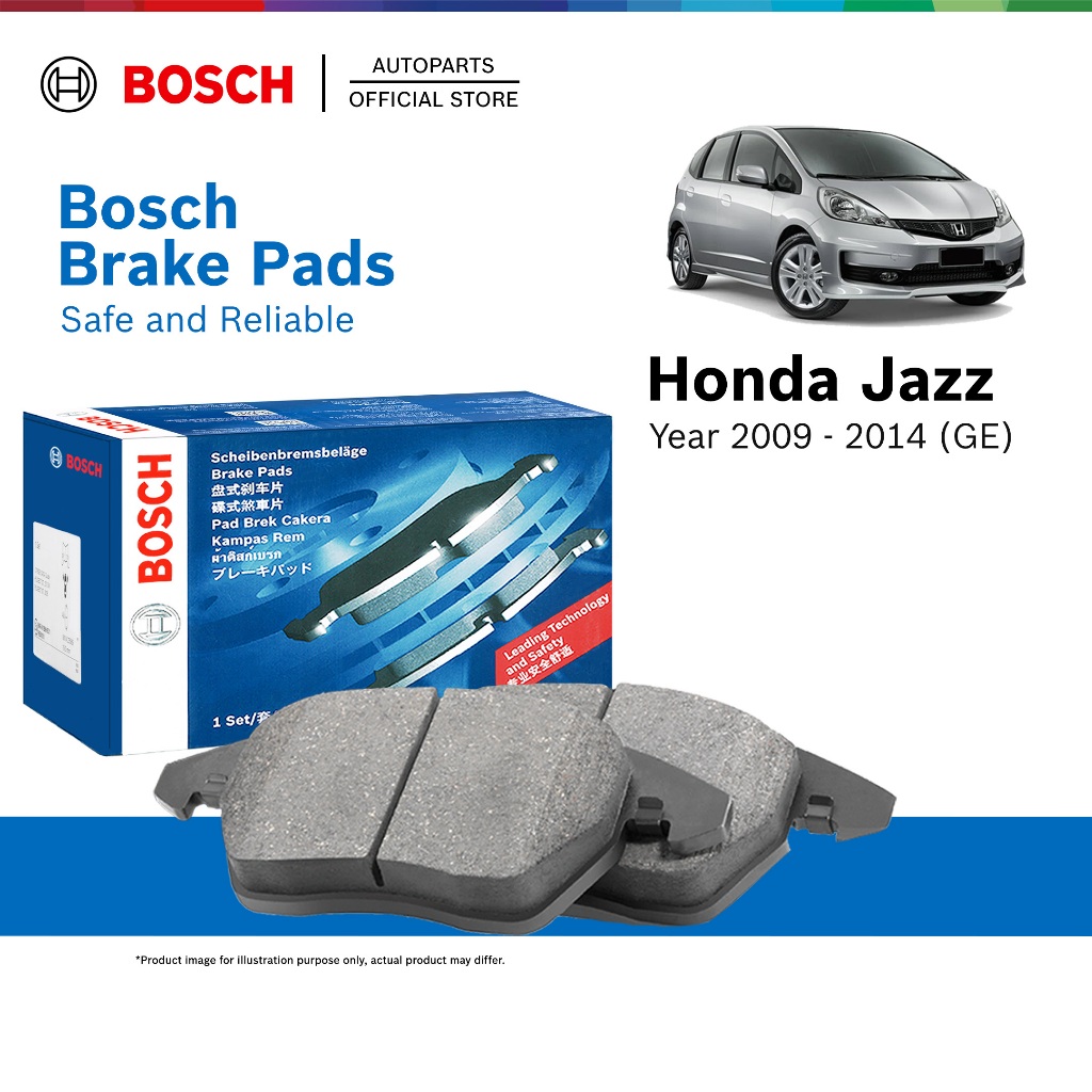 Bosch Front Brake Pads for Honda Jazz GE TFO 2nd Gen (2009 - 2013) - 0986AB2544