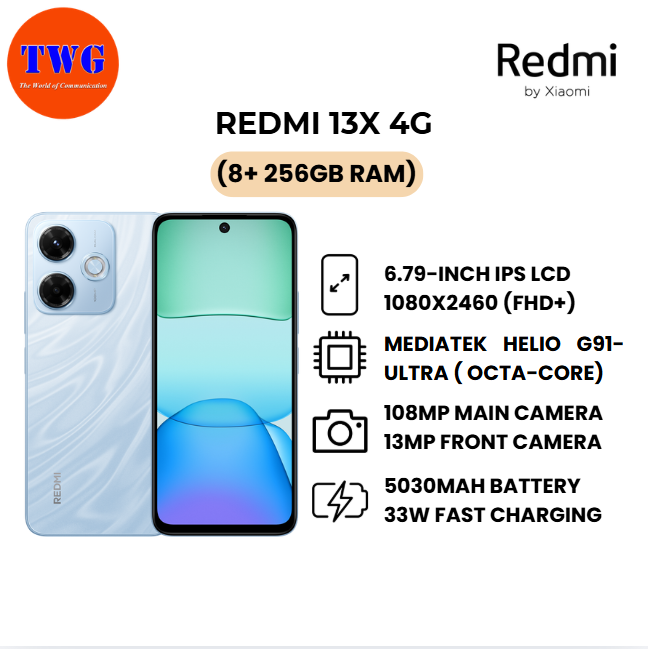 REDMI 13X 4G (8+ 256gb RAM) 100% ORIGINAL MALAYSIA BRAND NEW