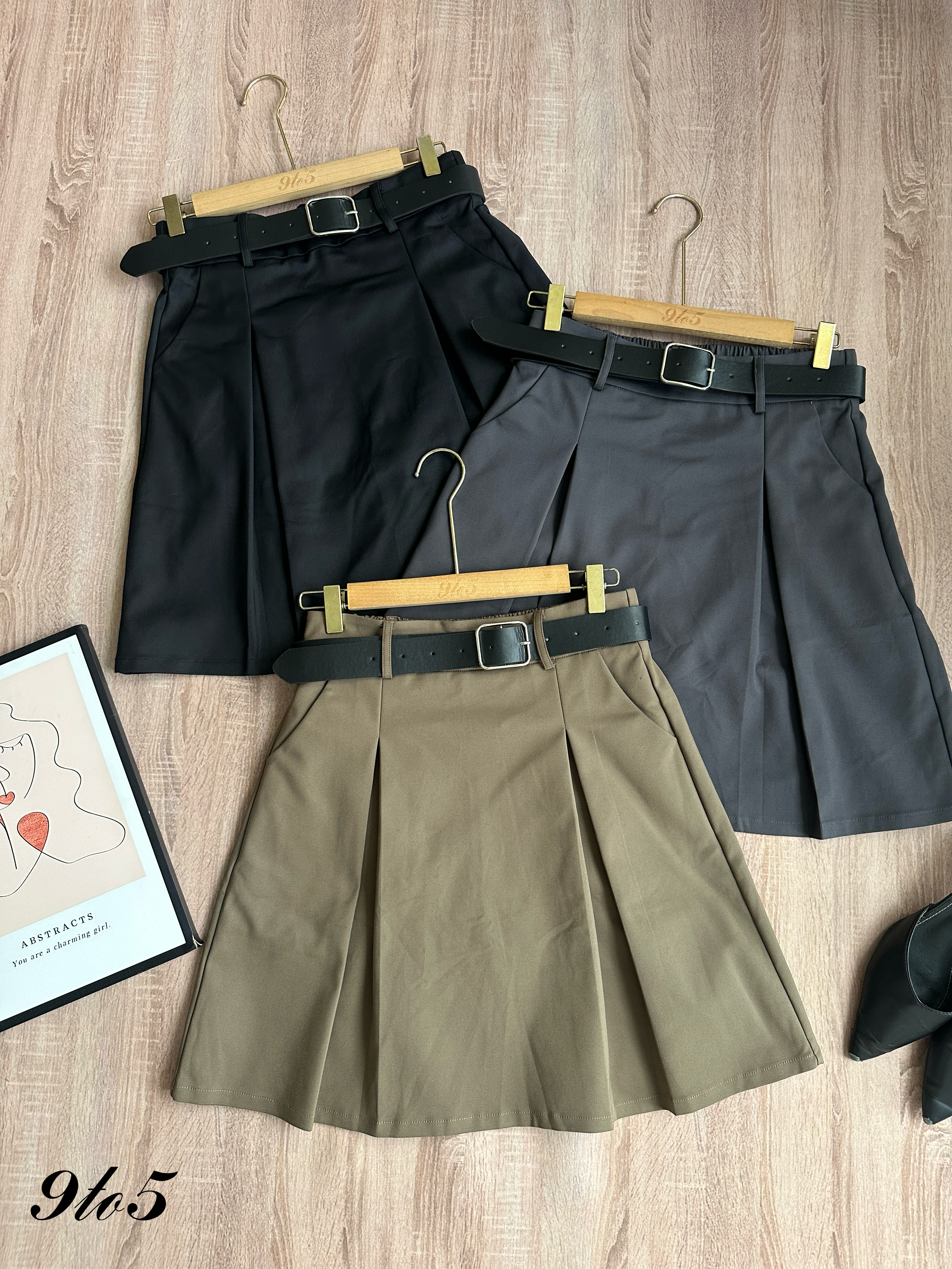 S1916 A Line Midi Skirt - 3 Colors 