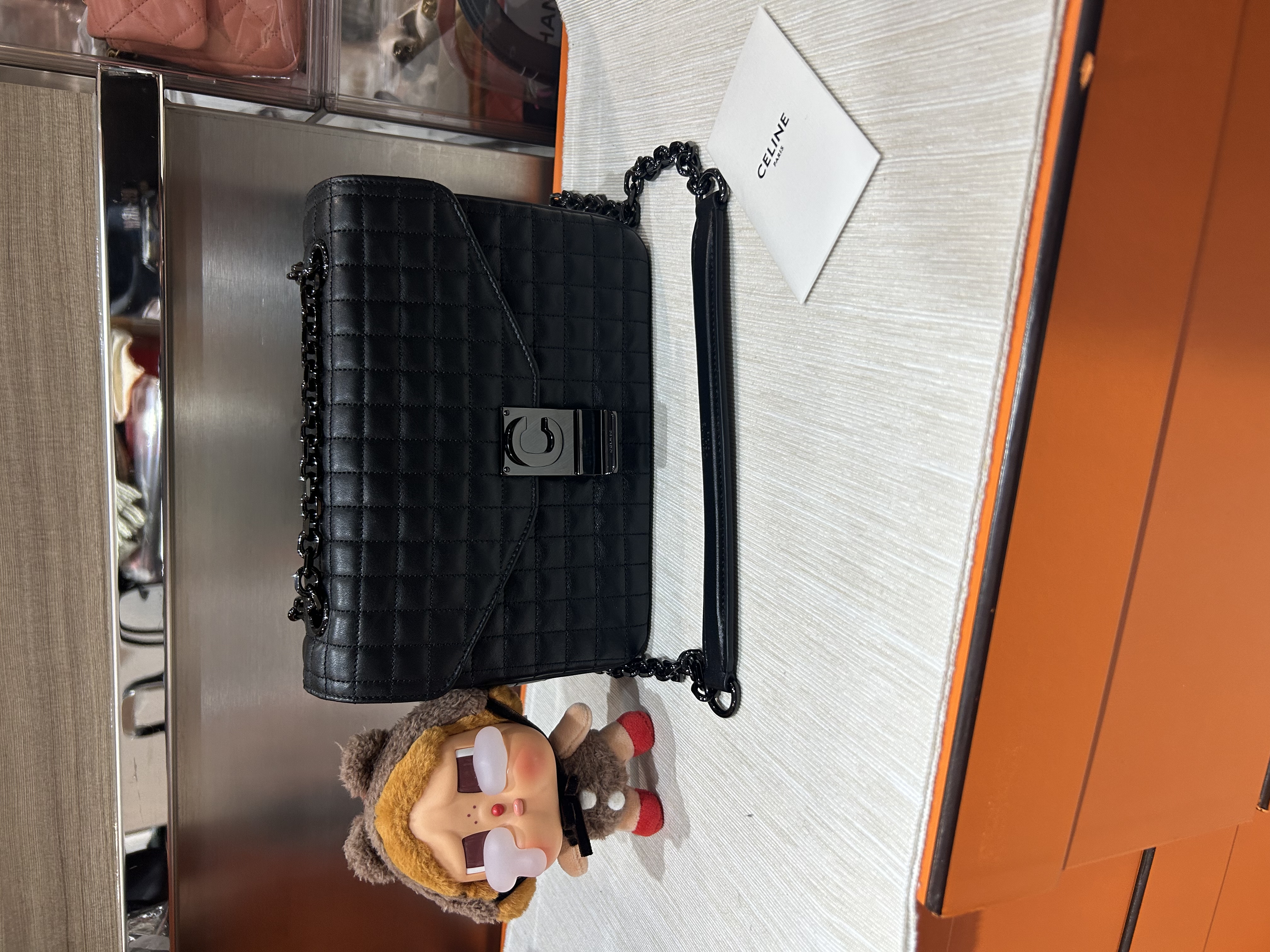 Celine So Black Calfskin Shoulder Bag 100%Authentic, 98%New ✅Dust bag