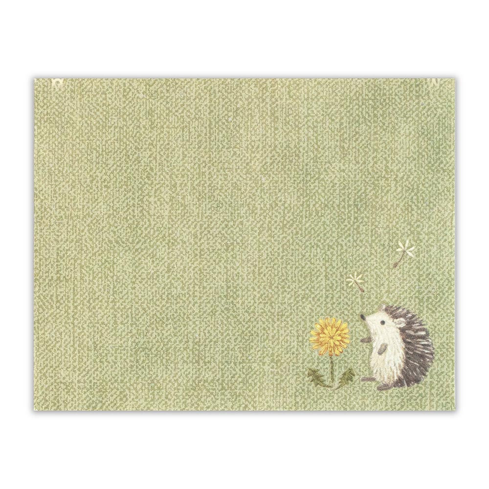 NB - 迷你信紙套裝 (淺綠色刺蝟刺繡款)