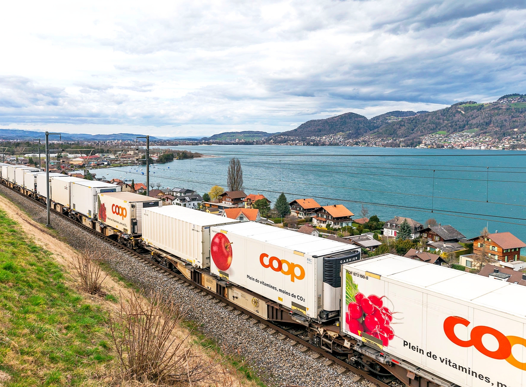 歐洲冷鏈凍櫃運輸車 Marklin HO Coop Container Flat Car Set