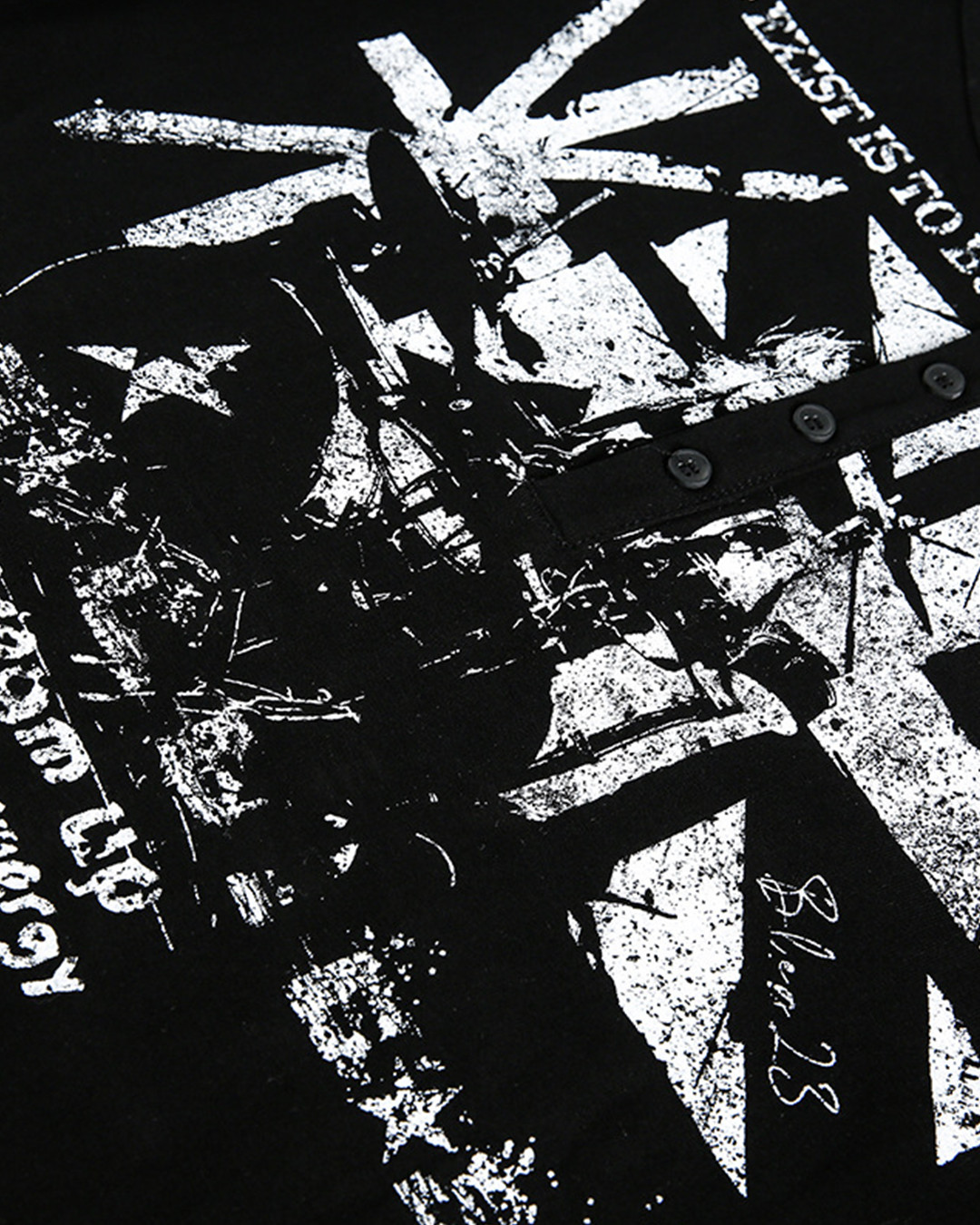 M102塗鴉字母印花長袖tee