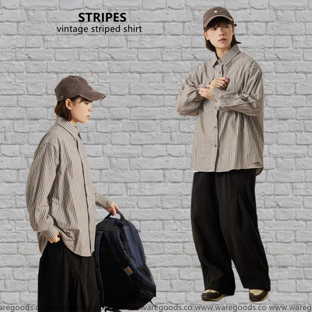 W26復古條紋長袖恤衫