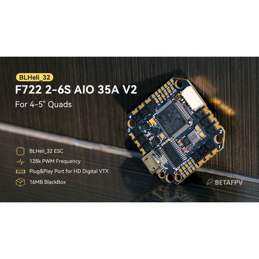 BetaFPV F722 35A AIO Brushless Flight Controller V2 (BLHeli_32 ...