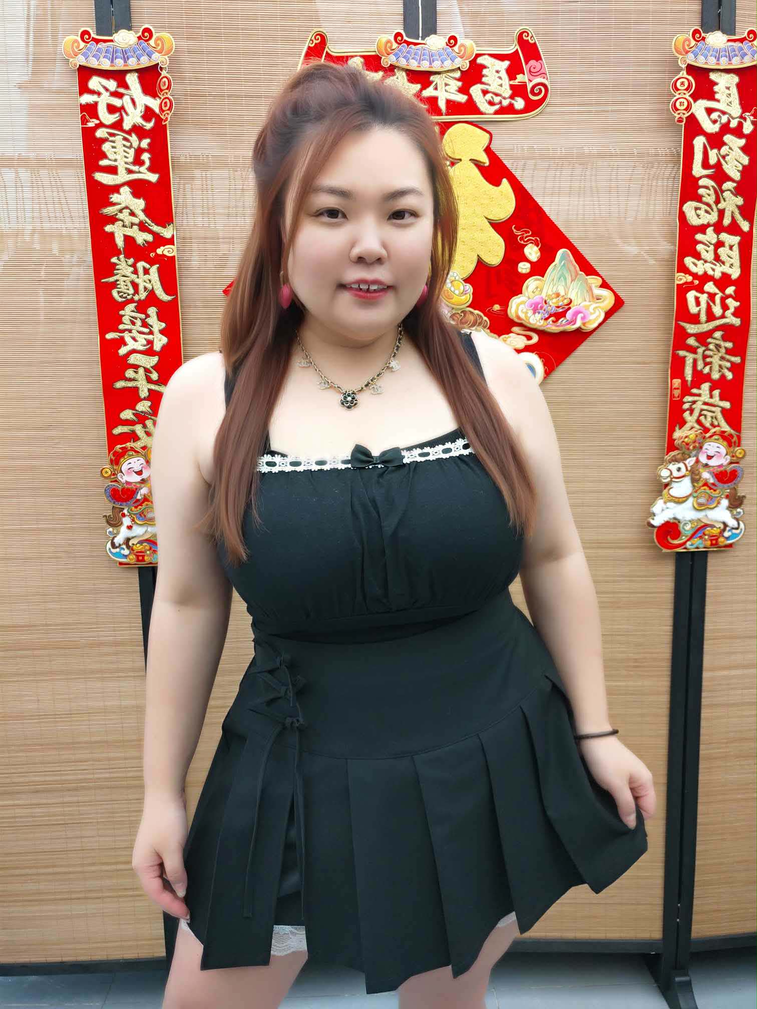 DDI10 823(C4) 百褶拼蕾丝内衬JK裤裙