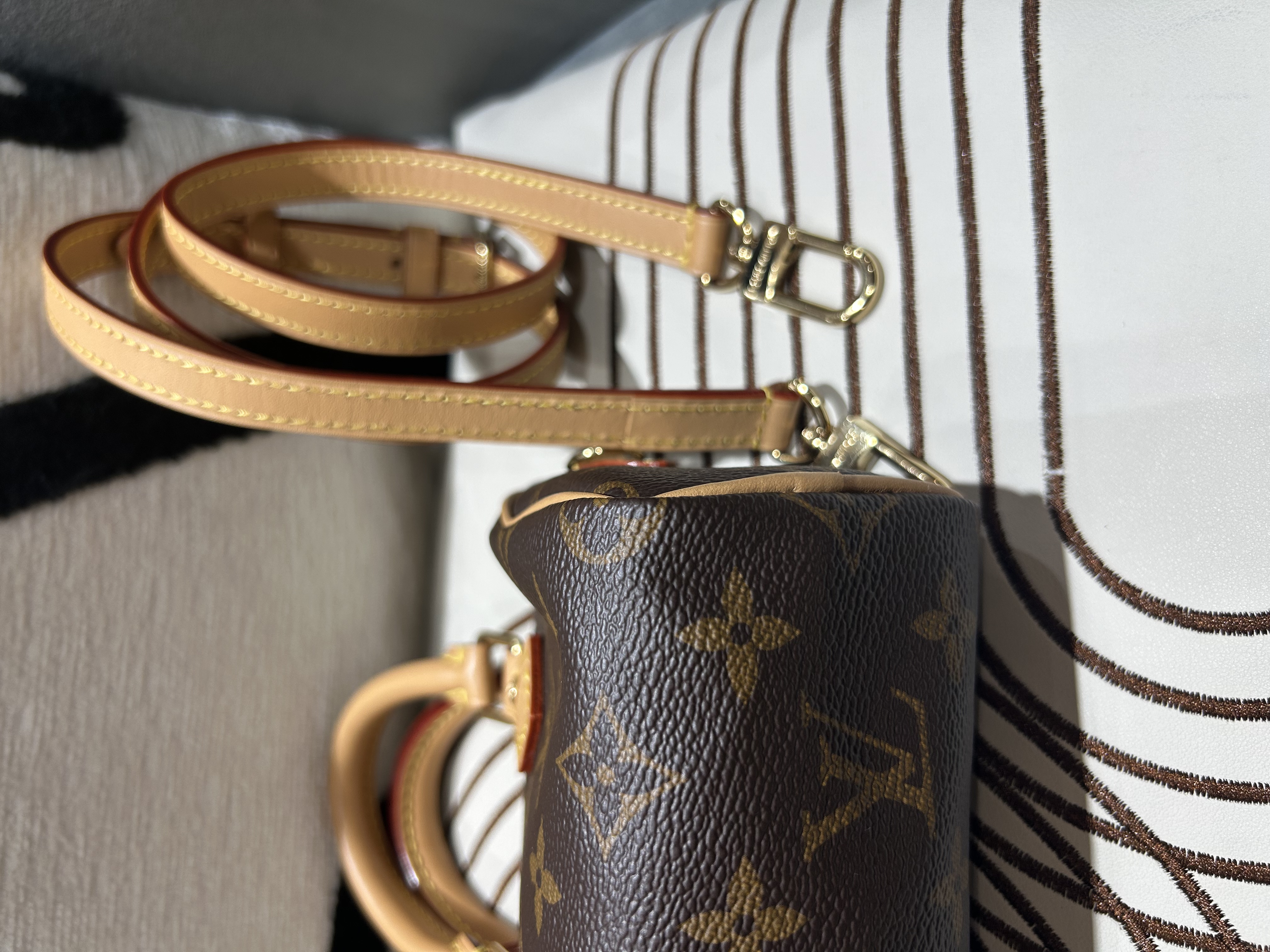 LV Nano Speedy monogram Crossbody Bag 100%Authentic, 98%New ✅Strap ✅Dust bag