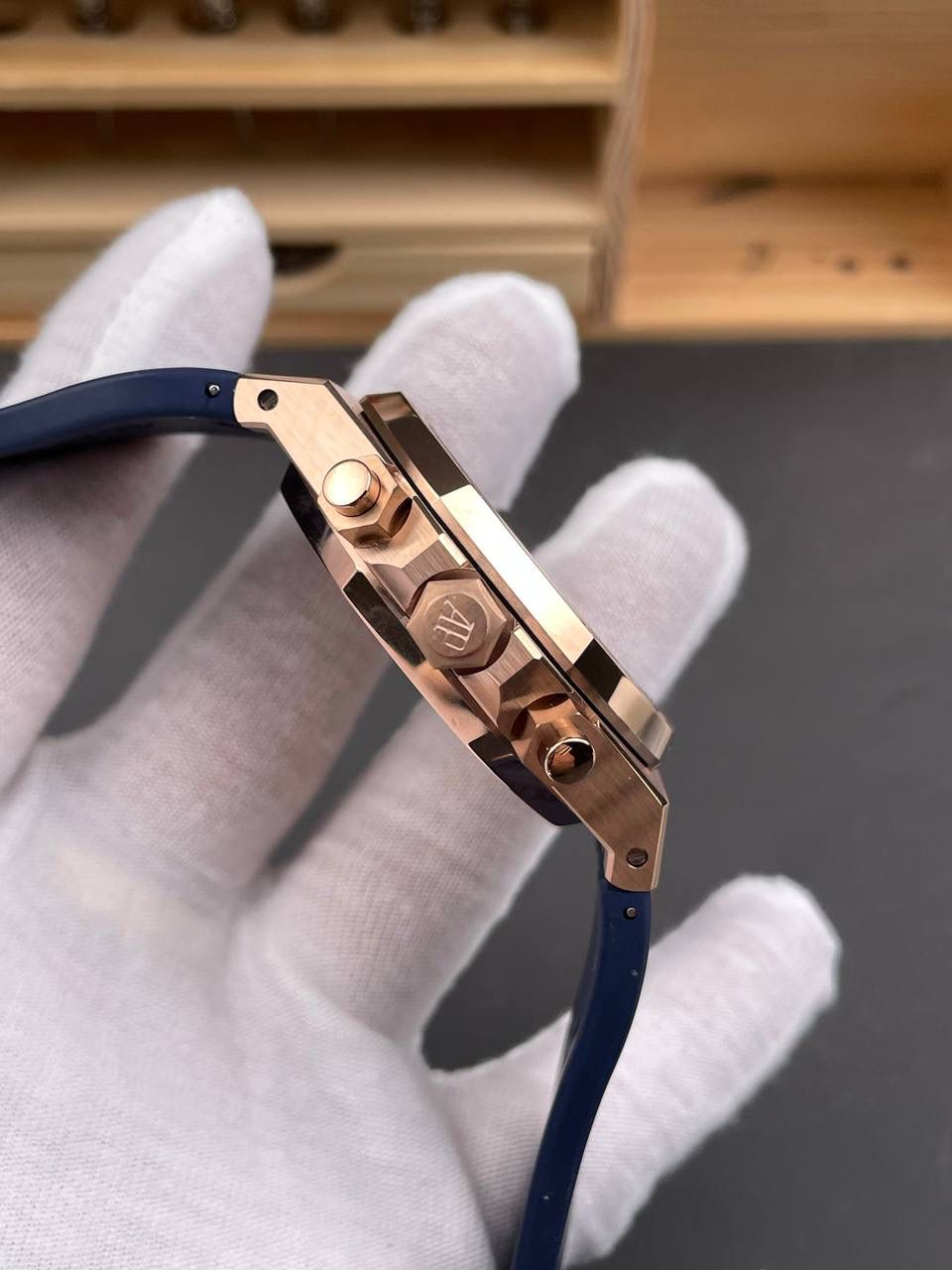 🚀皇家橡树26331OR 玫金蓝盘/41mm/7750机/胶带款💯