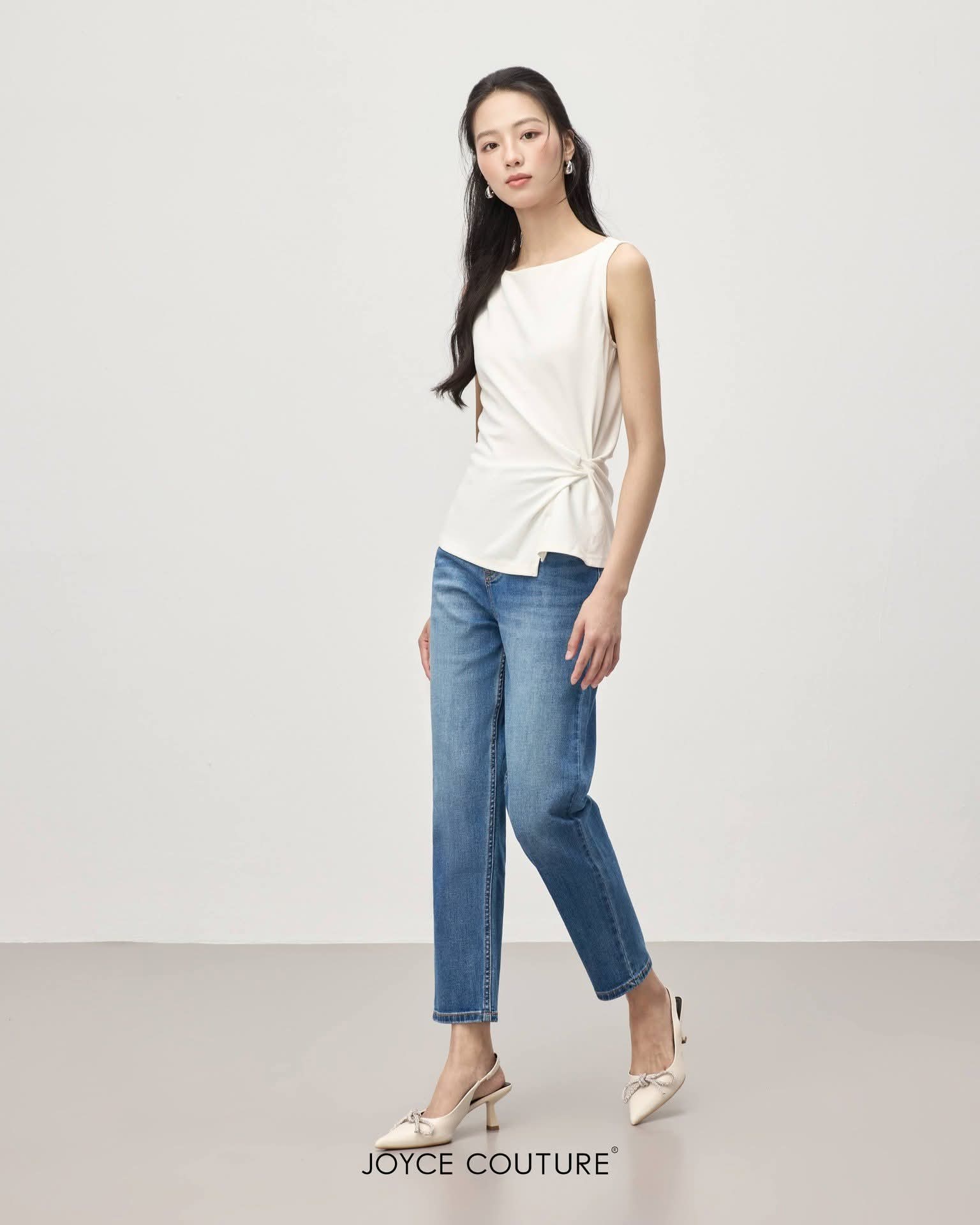 船型领口收腰设计上衣 T0154