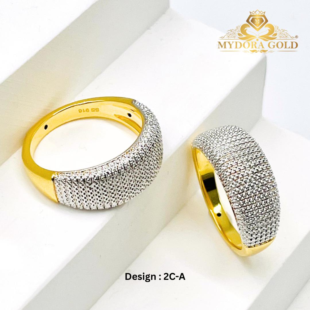 MYDORA Cincin Mini Siciliaa Diamond Cut (5G) l EMAS 916/22K