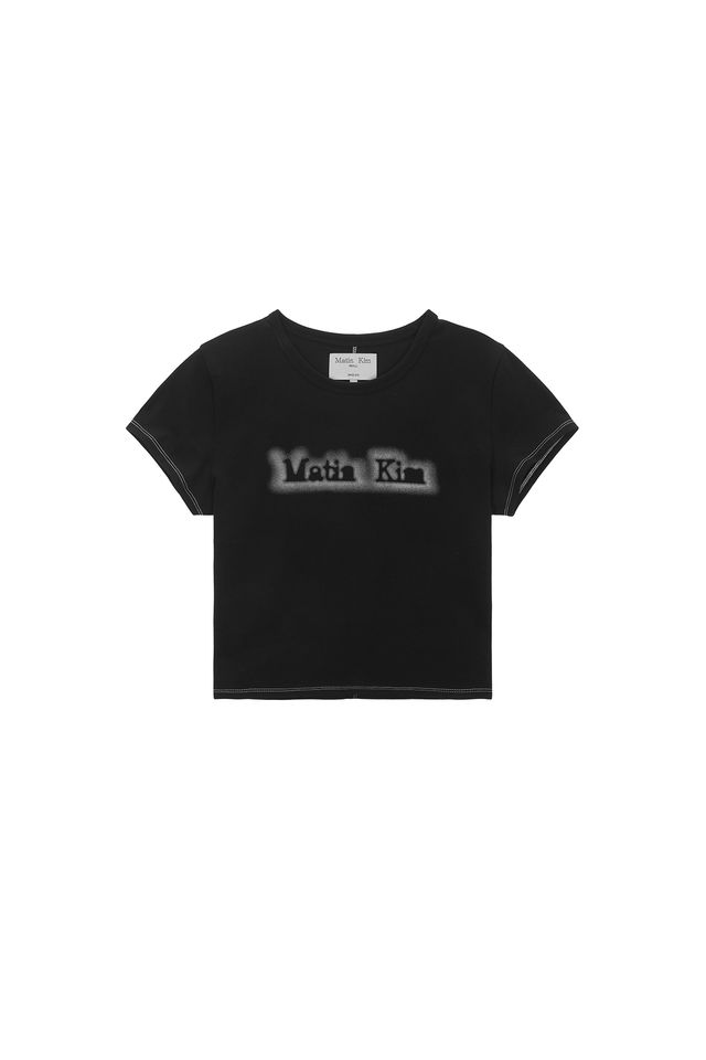 ●Matin Kim●MATIN SHADE LOGO TOP IN SMOKE BLUE Matin Kim-MATIN SHADE LOGO TOP IN SMOKE BLUE│삼성물산