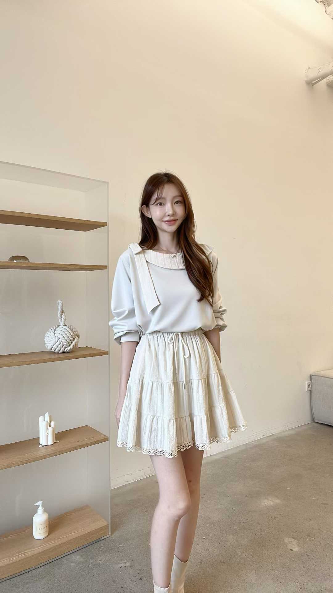 FV14_04 百搭全橡筋蛋糕裙 (3色)