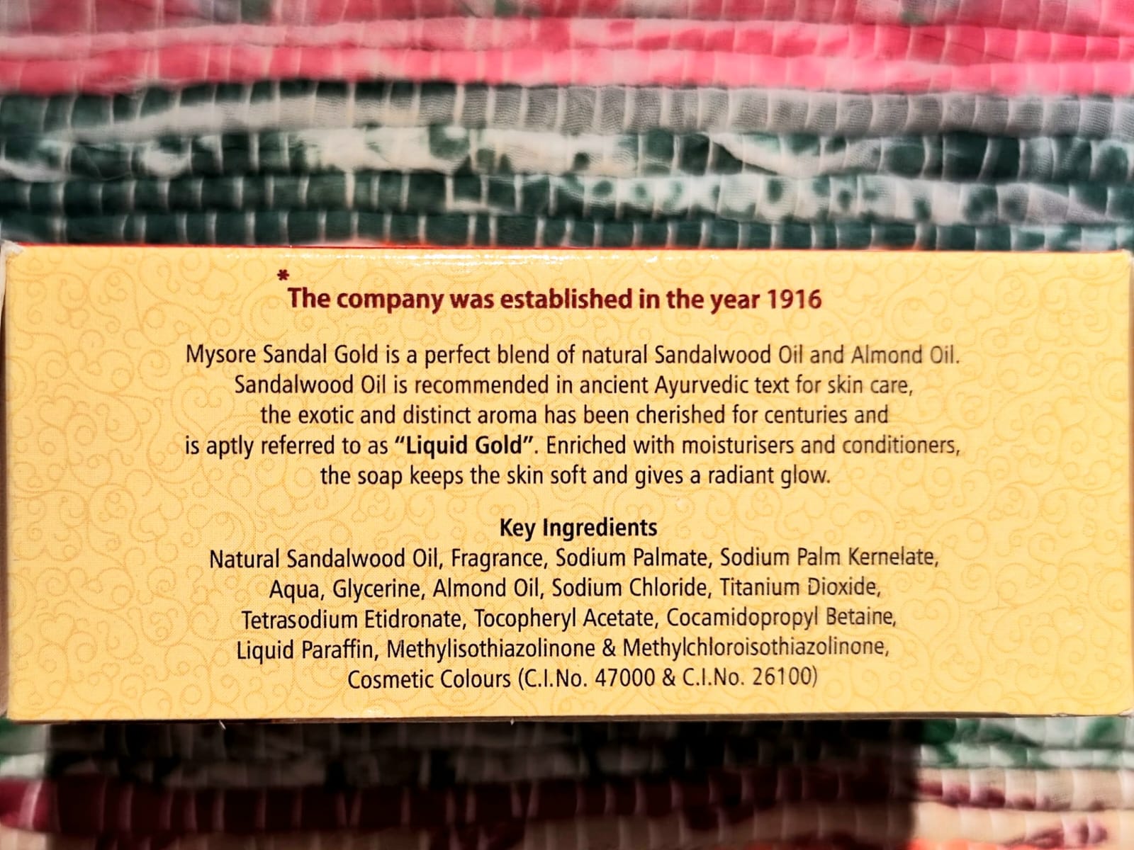 印度 Mysore 檀香皂 (金裝)