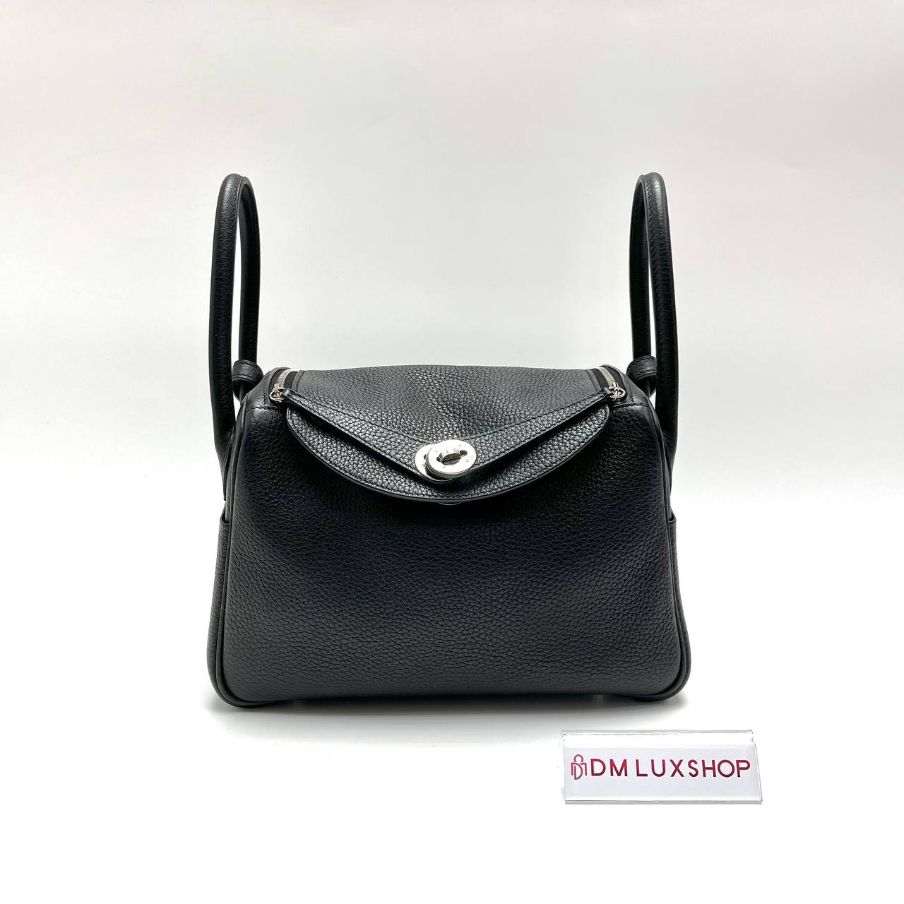 Hermes Lindy 26 Black Calf Leather PHW (Stamp D, Year 2019)