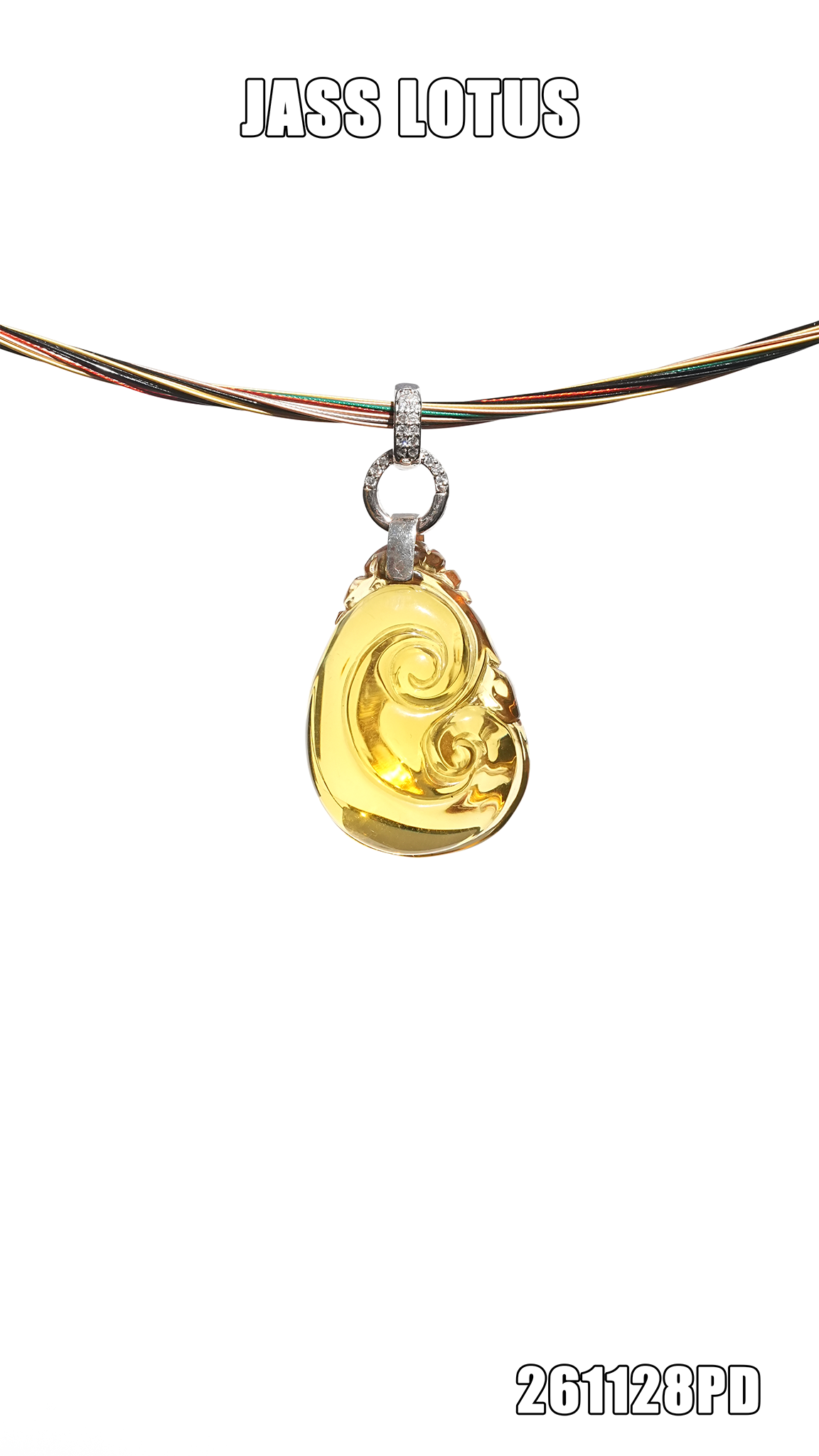 緬甸天然琥珀淨水高藍珀如意吊墜