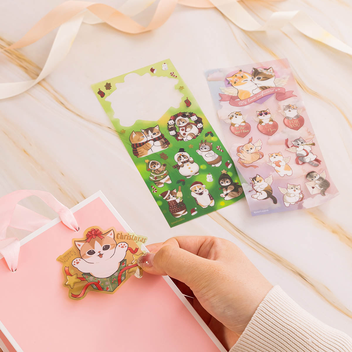 日本 Mofusand貓咪 鯊魚貓 mofumofu store 透明貼紙