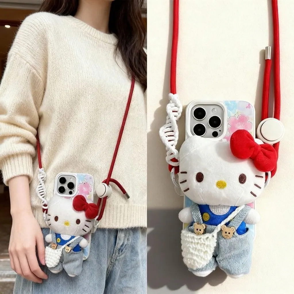 立體Hello Kitty公仔斜挎手機包