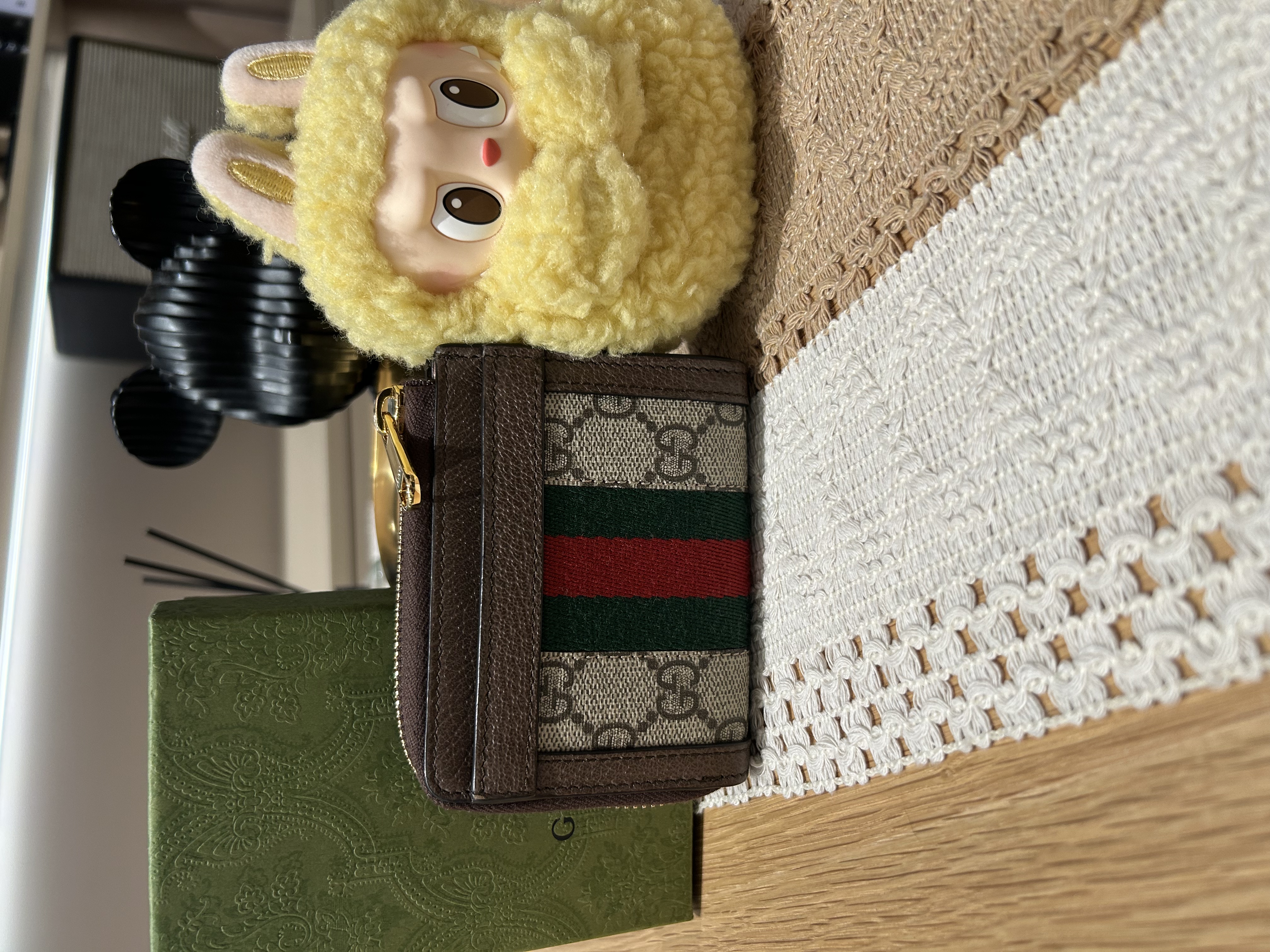 Gucci Ophidia GG Supreme Tri-Fold Wallet 100%Authentic, 99%New ✅Box