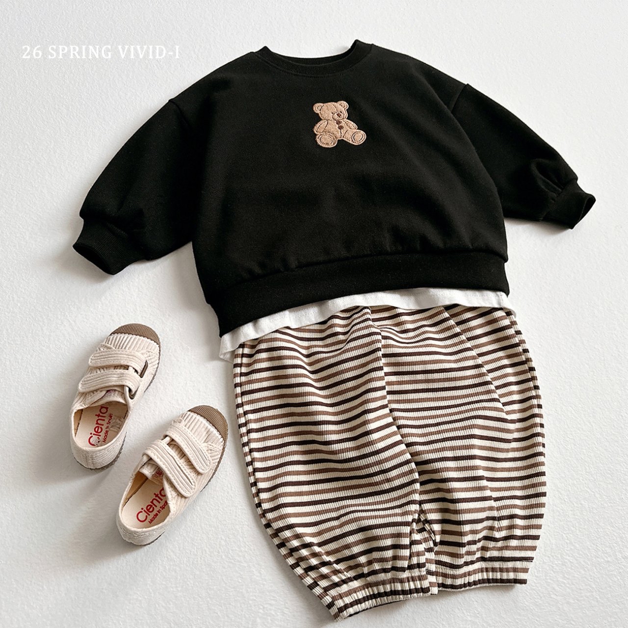 🌸預訂 韓國直送🌸🇰🇷VIVIDI兩色標籤條紋寬鬆長褲