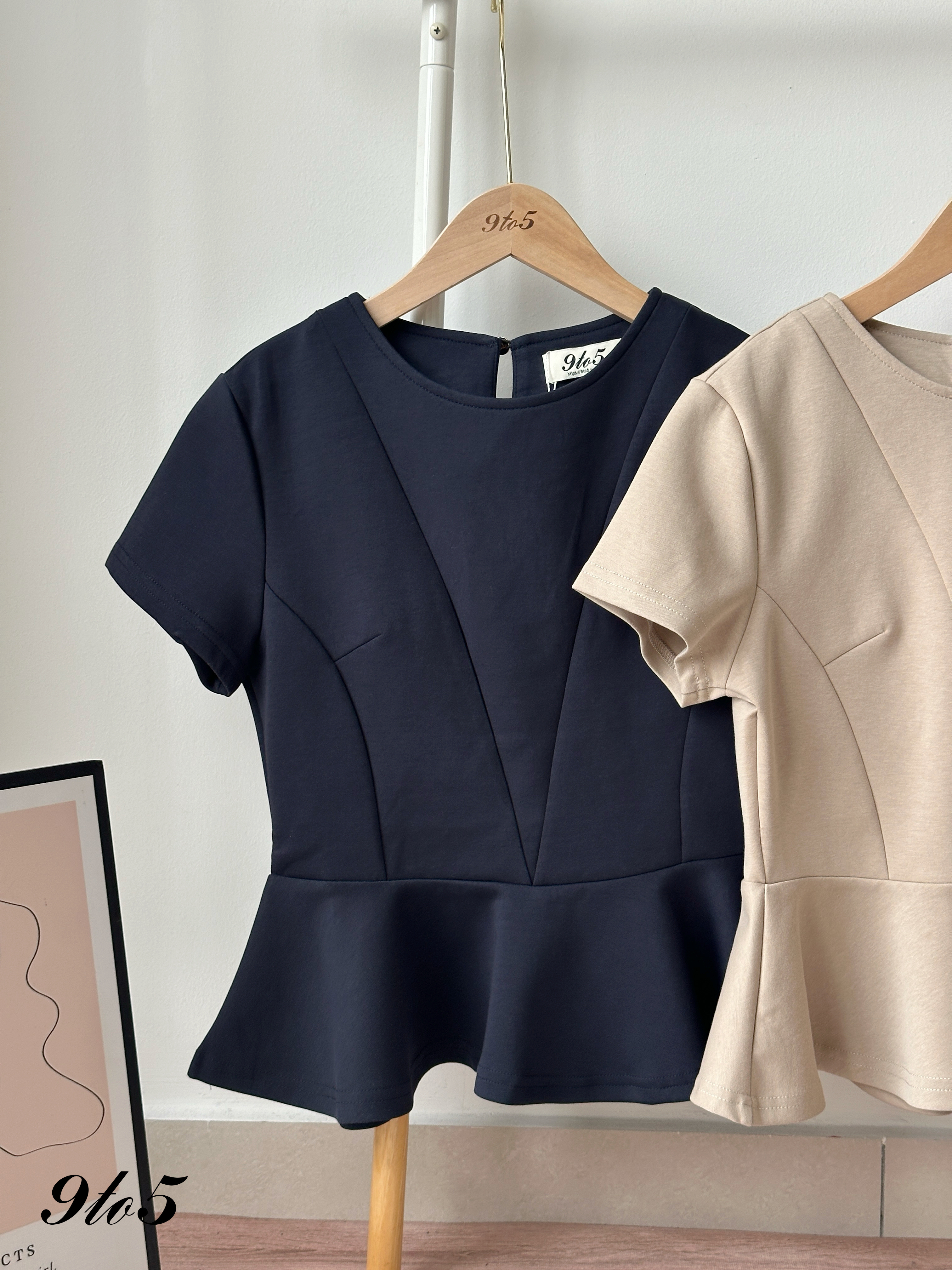 T4380 Short Sleeve Peplum Top - 3 Colors 
