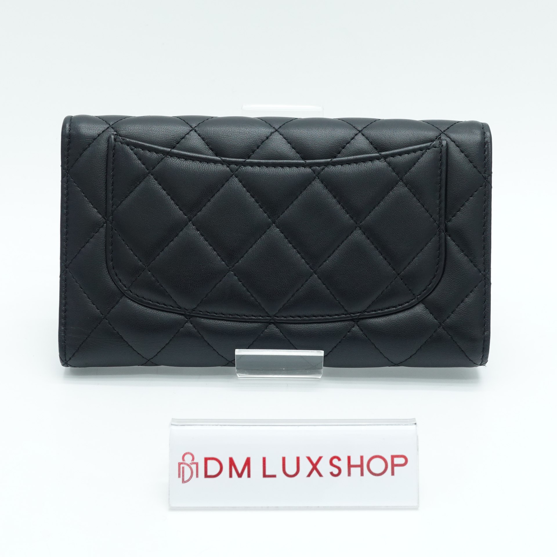 Chanel Black Lambskin Classic Flap Long Wallet SHW (Serial 16, Y: 2012)