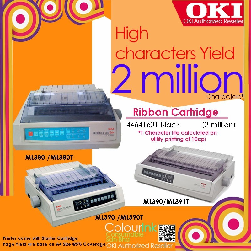 OKI Original Genius Ribbon 44641601 user For ML380｜ML380T｜ML390｜ML390T｜ML391｜ML391T