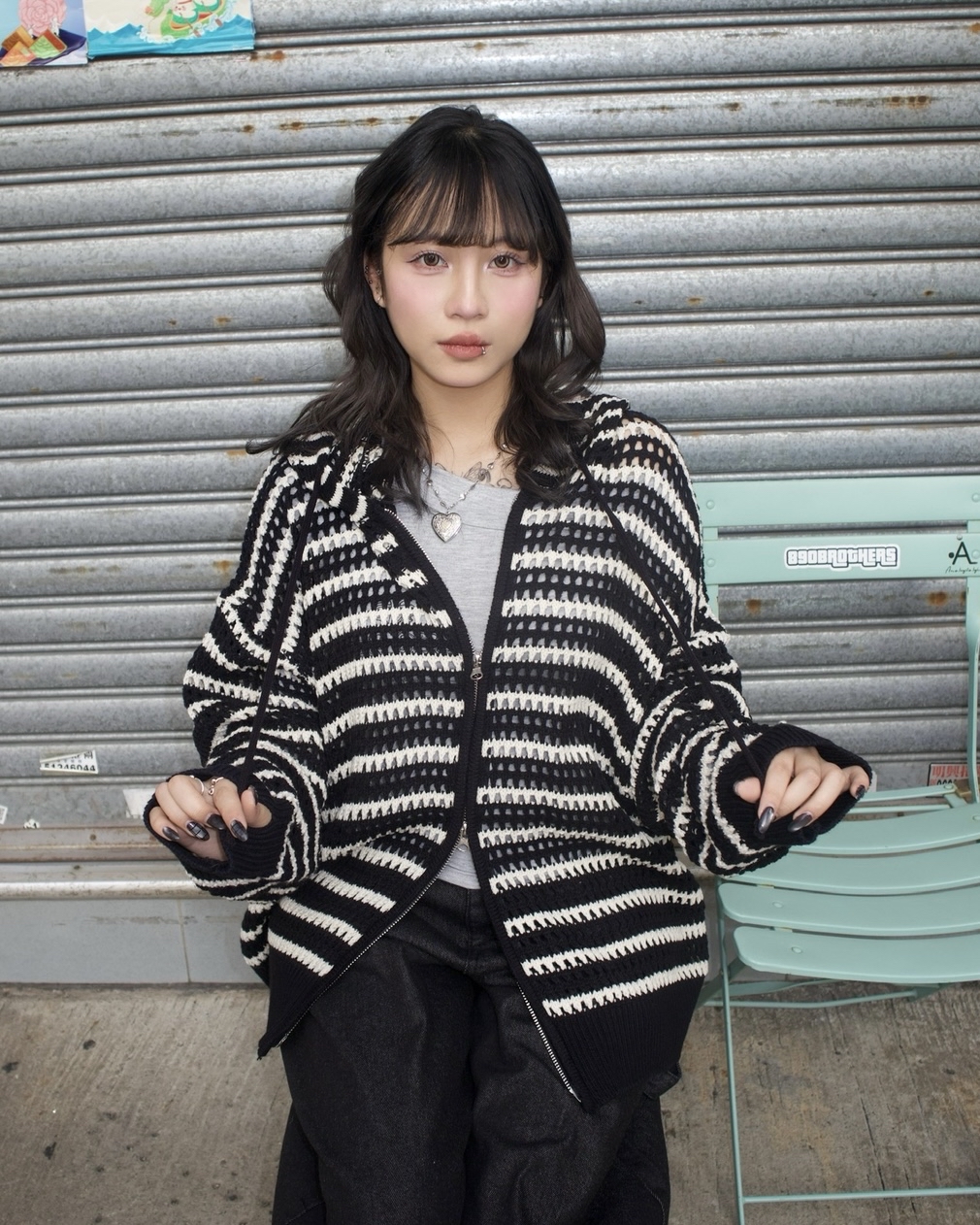 韓國新款洞洞針織Jacket (間條)✨