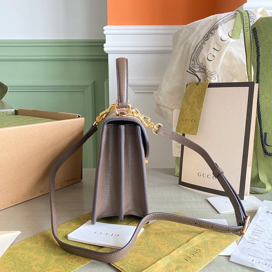 👜G651055:尺寸：25x17.5x7cm，这款小号Ophidia手提包采用经典配色，老花确实很好看很百搭～～🎉可肩背、可手提、可斜挎多种背法更实用