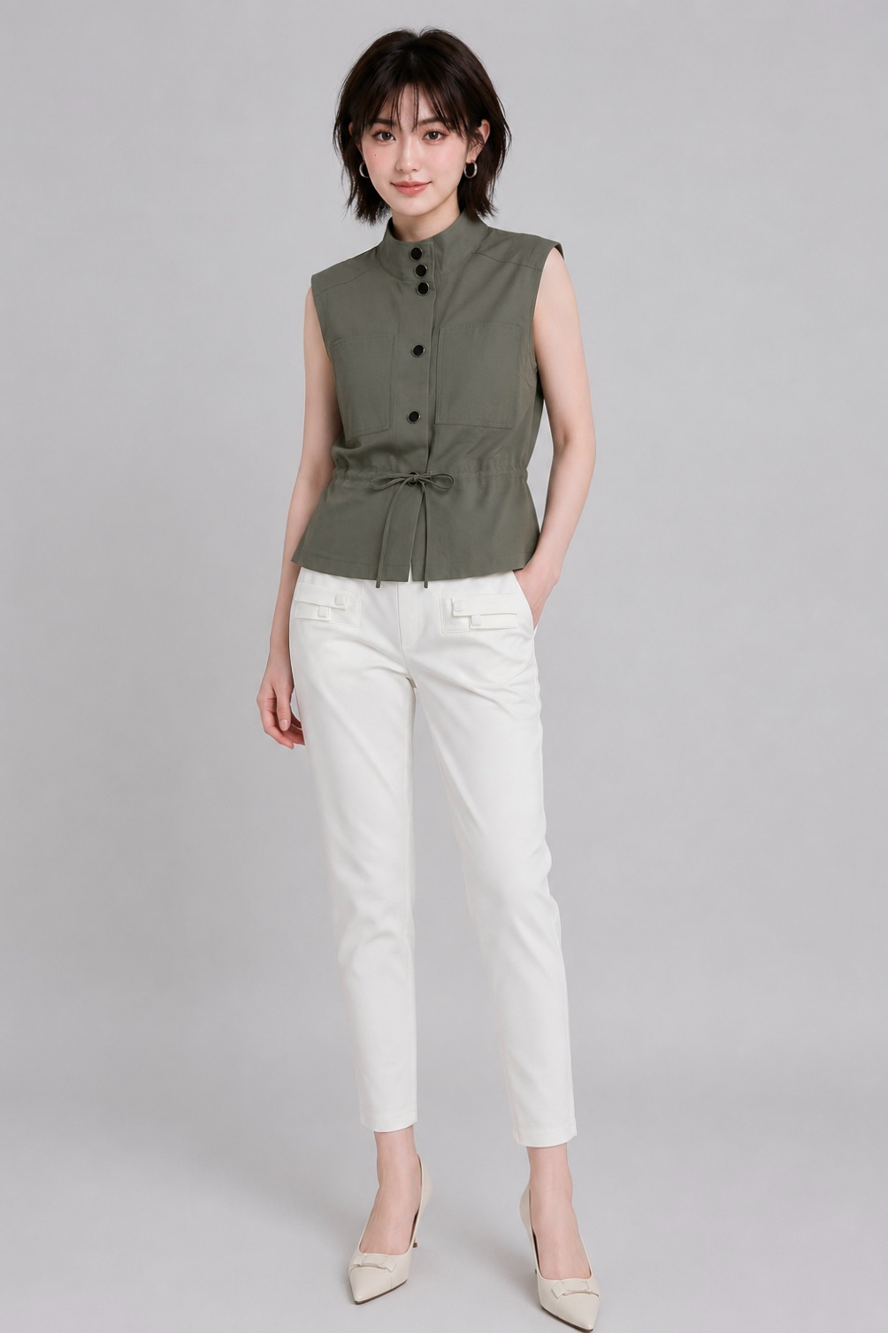 80026 Celeste Belted Peplum Blouse