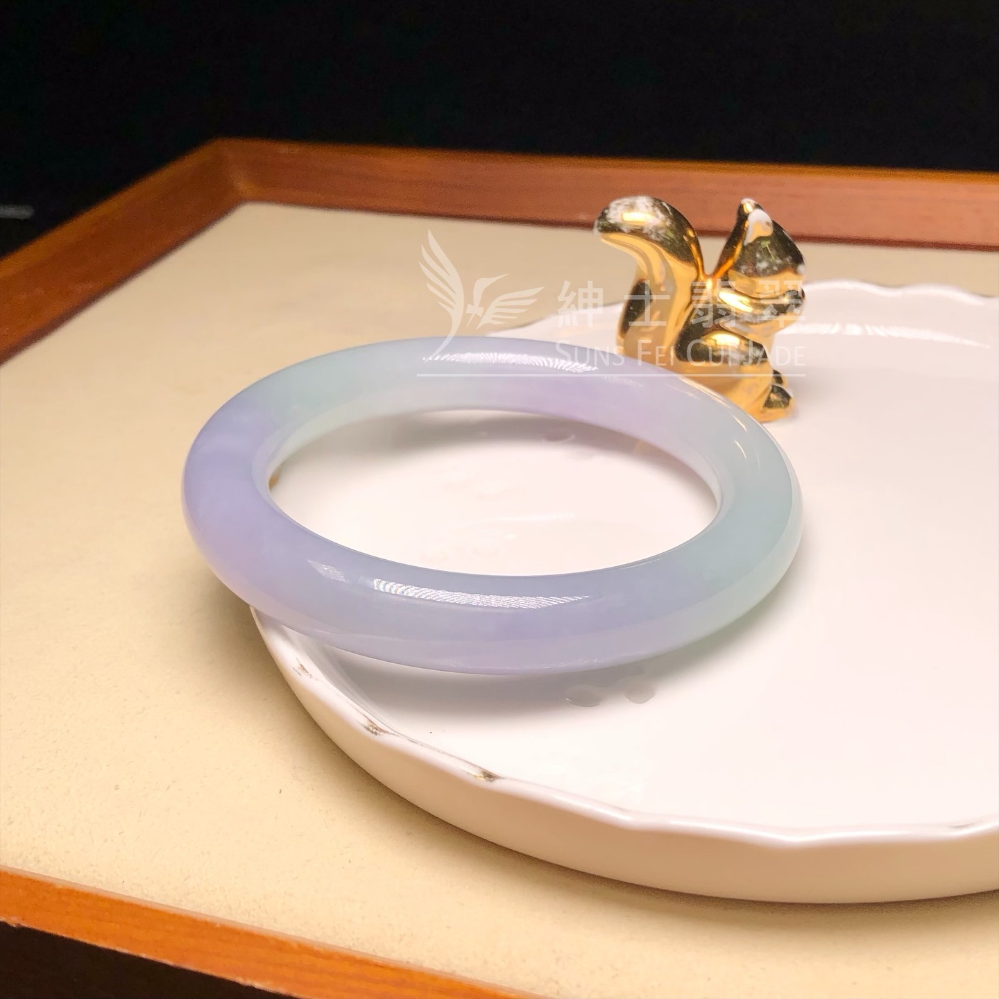 會卡水翻沙茄紫春彩圓鐲56.9mm