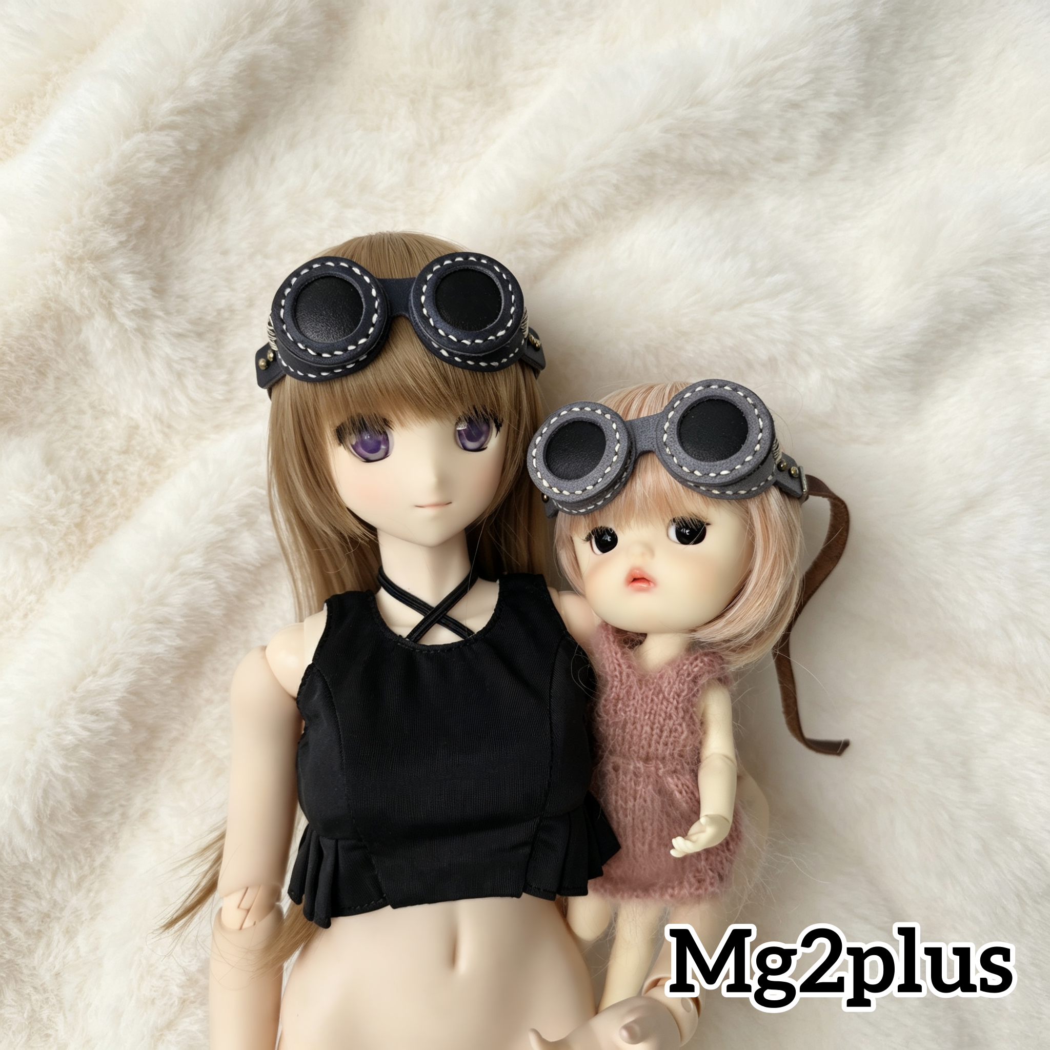 【MG2Plus】(18.5cm - 22cm Doll Head) 真皮手作蒸汽朋克風格眼罩 Handmade leather steampunk eye mask 