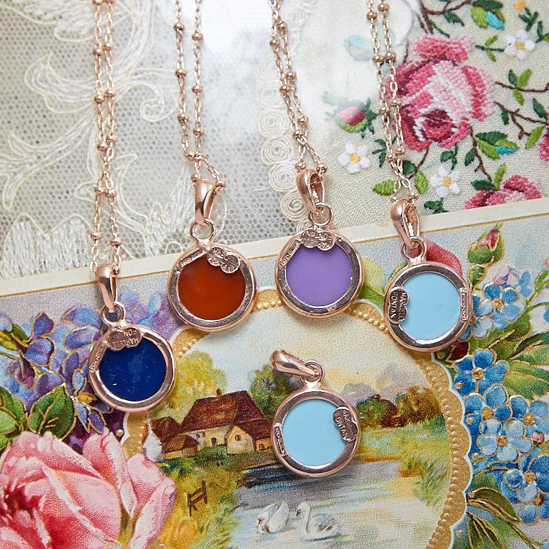 Italian Handcrafted Rose Gold Plated over 925 Silver Turquoise Paste CHERUB Cameo Pendant Necklace(NHMA06S)