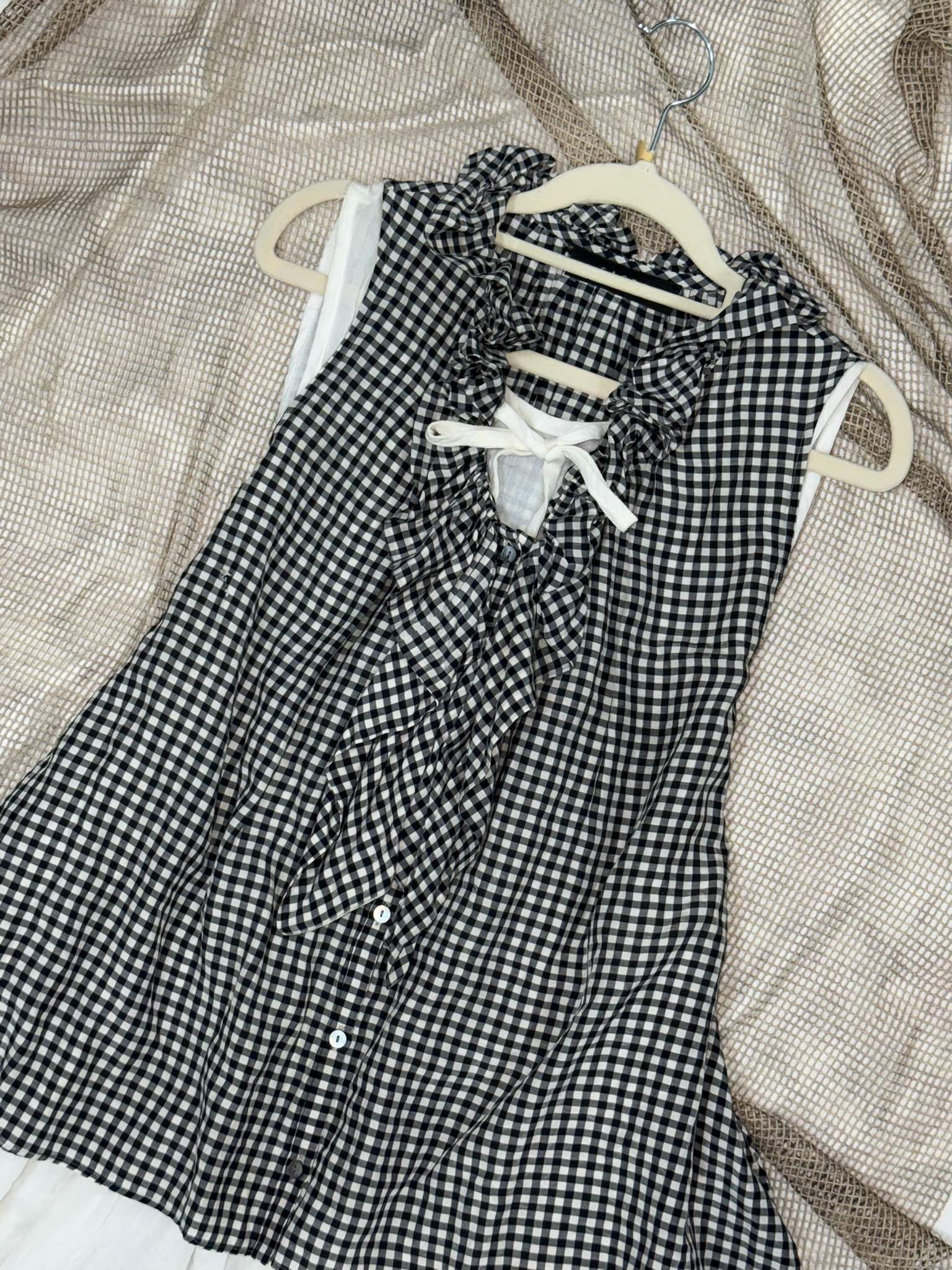 Japanese Natural Plaid One-Piece