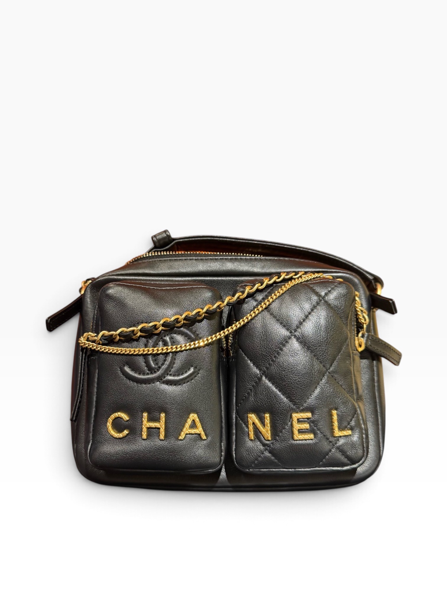 Pre owned chanel 23P black colour A10291