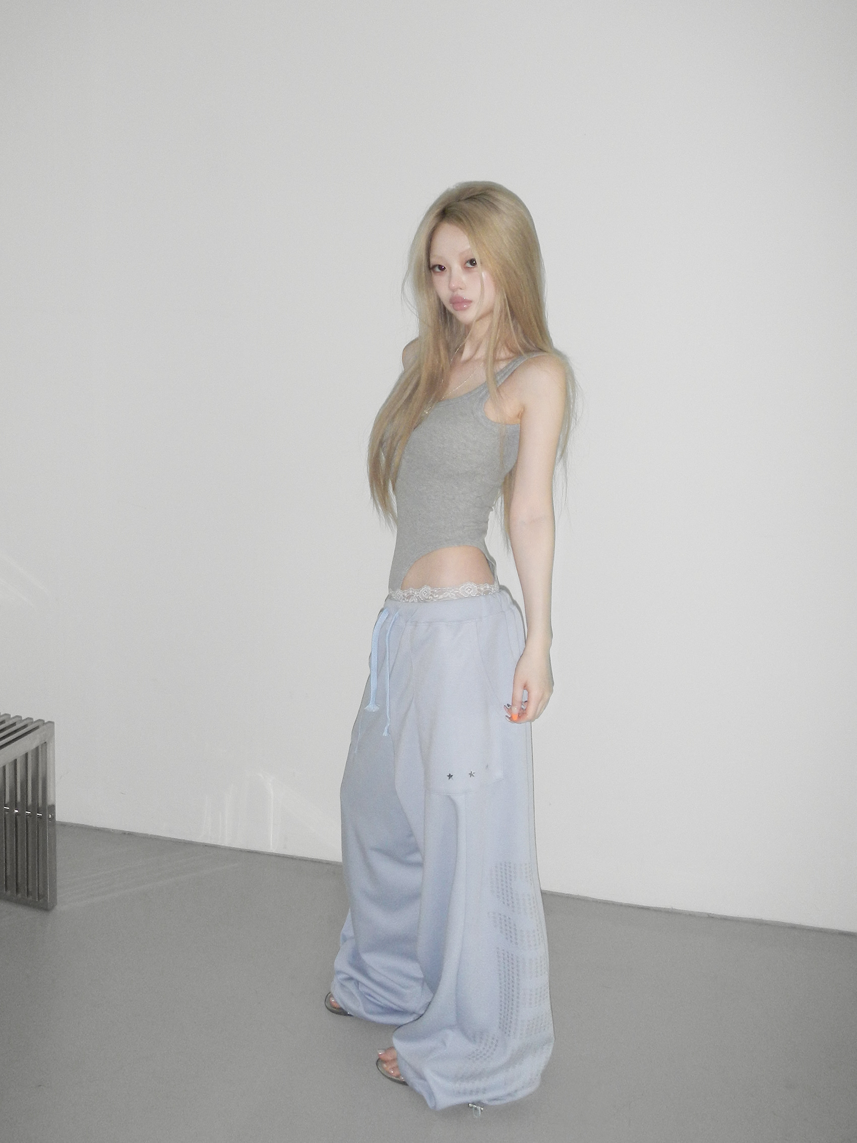 Rhinestone Wide-Leg Sweatpants